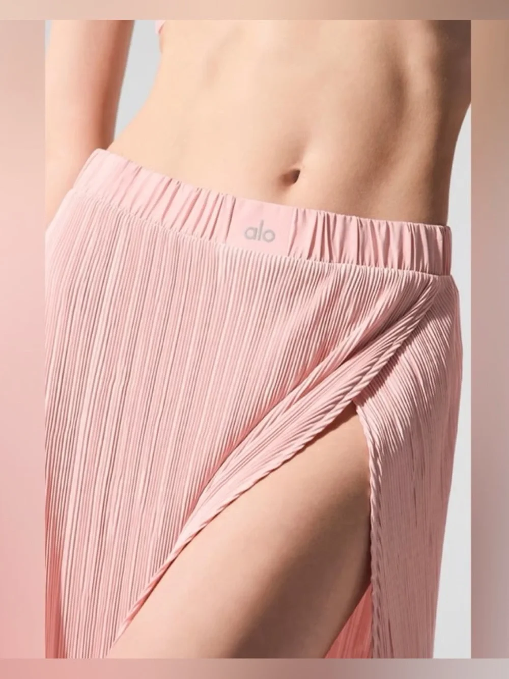 NWT Alo Micro Plisse Game On Long Skirt, Pink Quartz, XS - Picture 5 of 13